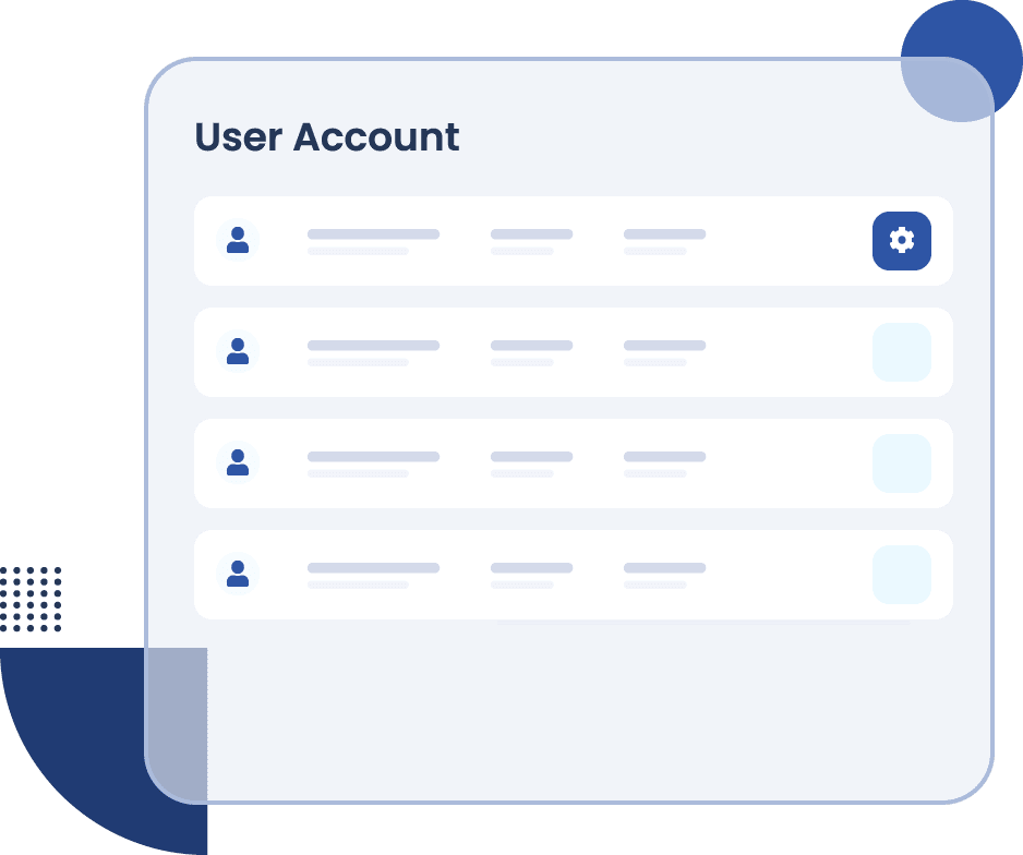 User account dashboard