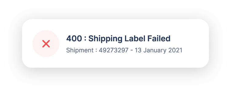 Shipping Label Failed