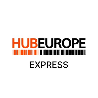 HubEurope Express Logo, integrated with Despatch Cloud to provide fast and dependable international delivery services tailored for businesses.