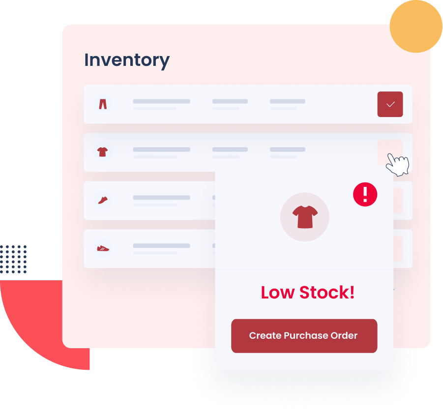 Inventory low stock screen