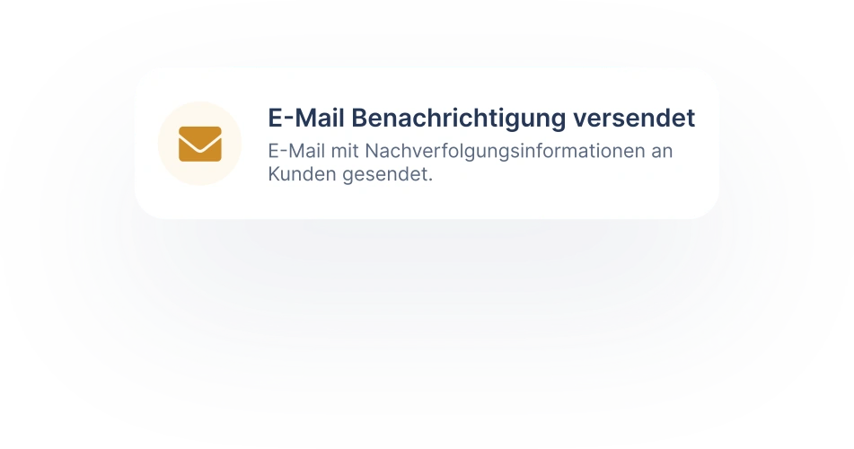 E-Mail-Benachrichtigung gesendet