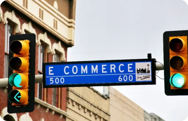 Road Sign That Says E-Commerce